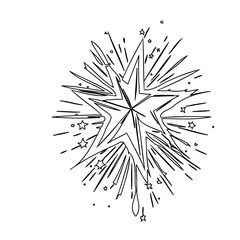 Obraz premium Star Explosion Doodle: Cosmic Burst of Celebration