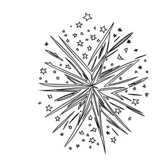 Obraz premium Doodle Star Explosion With Hand Drawn Ornament