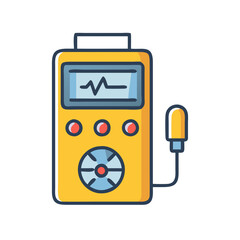 Yellow heart rate monitor with probe and buttons