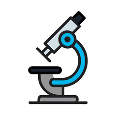Microscope Icon on Black Background for Scientific Use