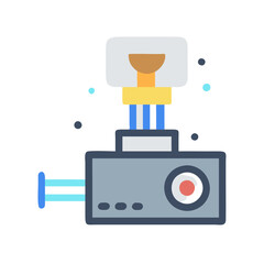 Fototapeta premium Retro camera icon. Cartoon vector. Digital device concept