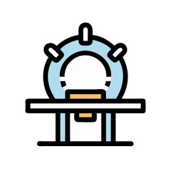 MRI scanner icon isolated on black background