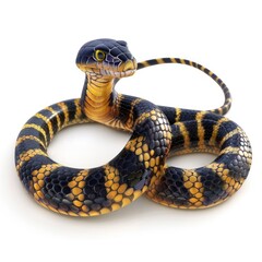 Fototapeta premium Venomous snake coiled in defensive posture.