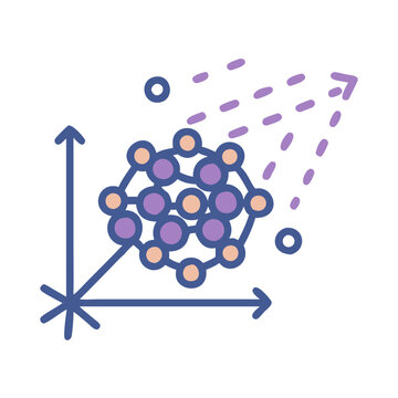 3D Data Visualization Growth with Arrow on Black