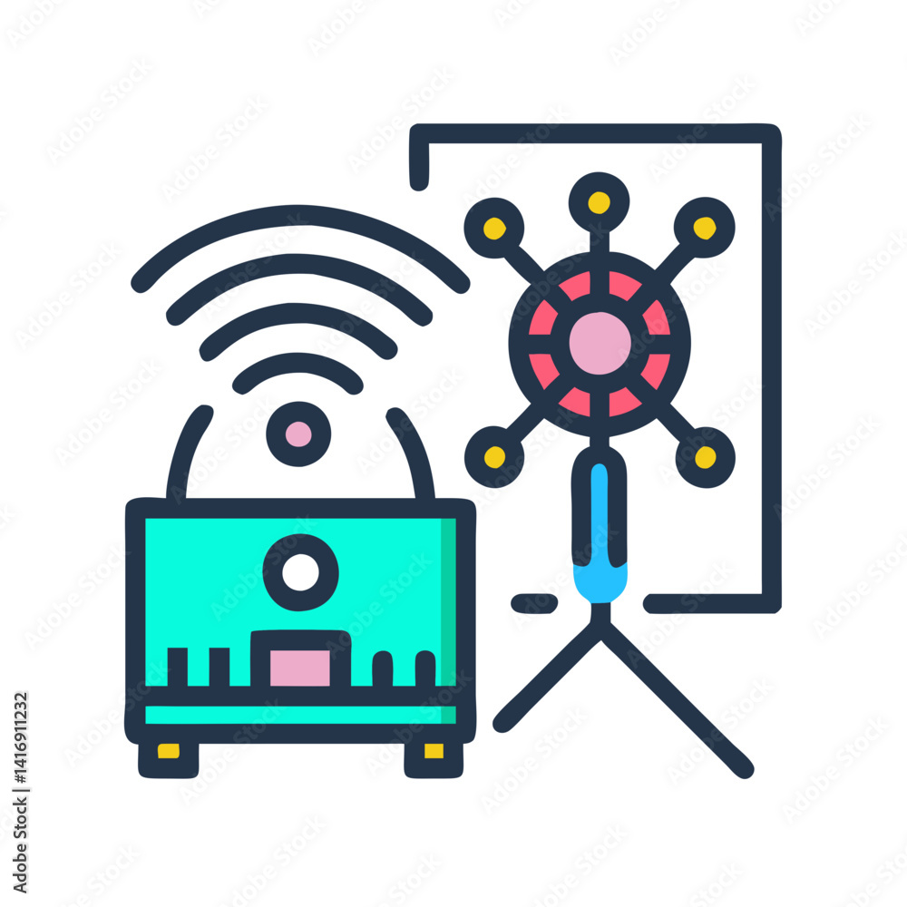 Aufkleber internet of things device interacting with cloud network