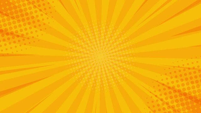 Comic book background pop art strip radial animation backdrop orange background video