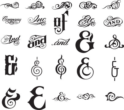 set of decorative calligraphic design elements and page decoration.