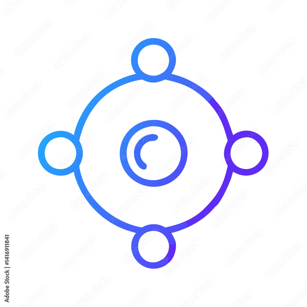 Poster abstract circle network connection with four points design