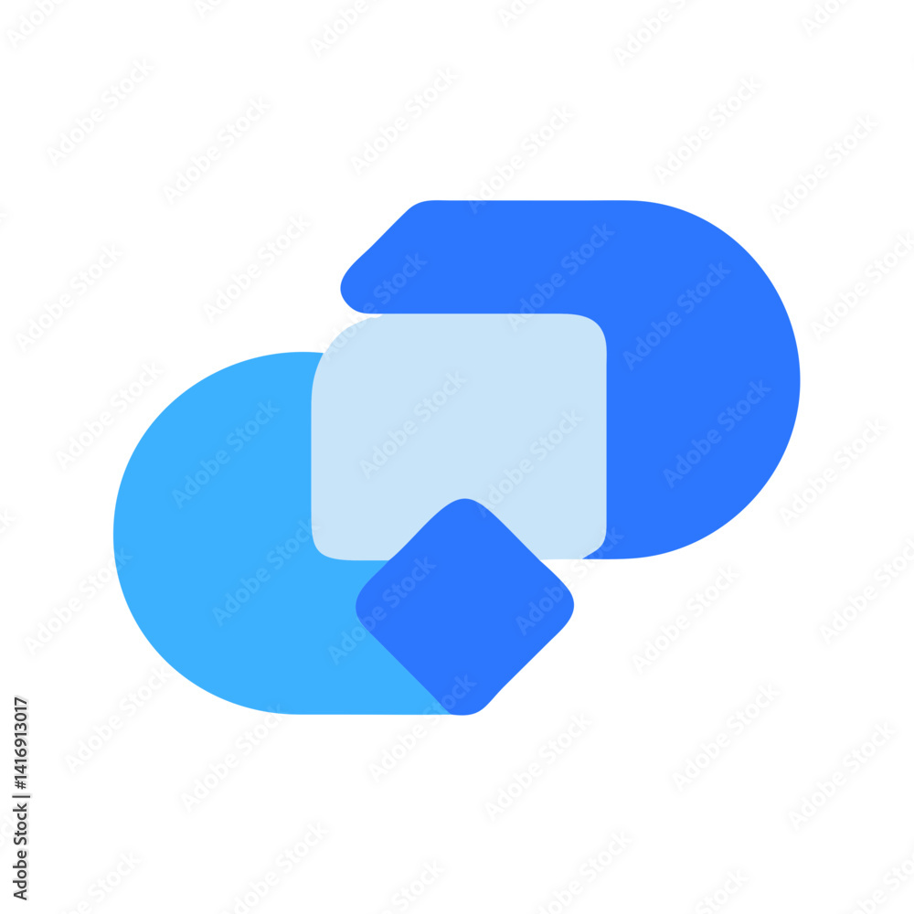 Poster abstract cloud data logo with interlocking shapes design