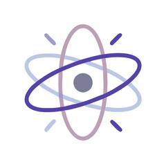 Simple graphic atom on a black background illustration