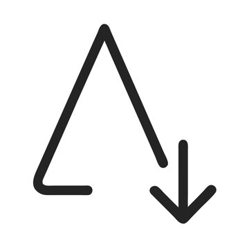 Decrease after increase arrow icon on dark background