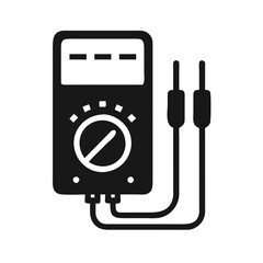 Fototapeta premium Black and White Multimeter, Electrical Testing Equipment Icon