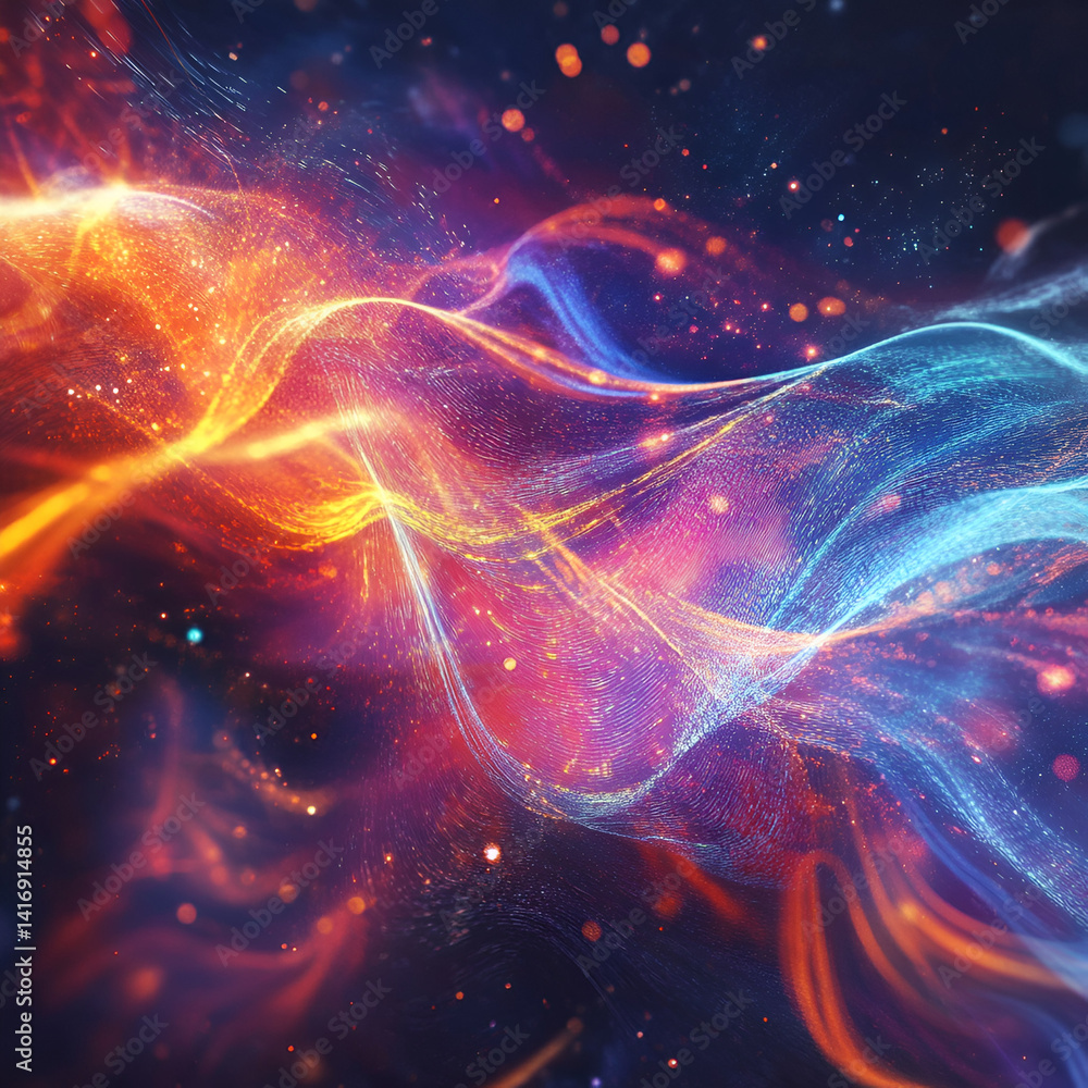 Poster visualize ai-enhanced brainwaves digital realm art abstract environment psychedelic concepts