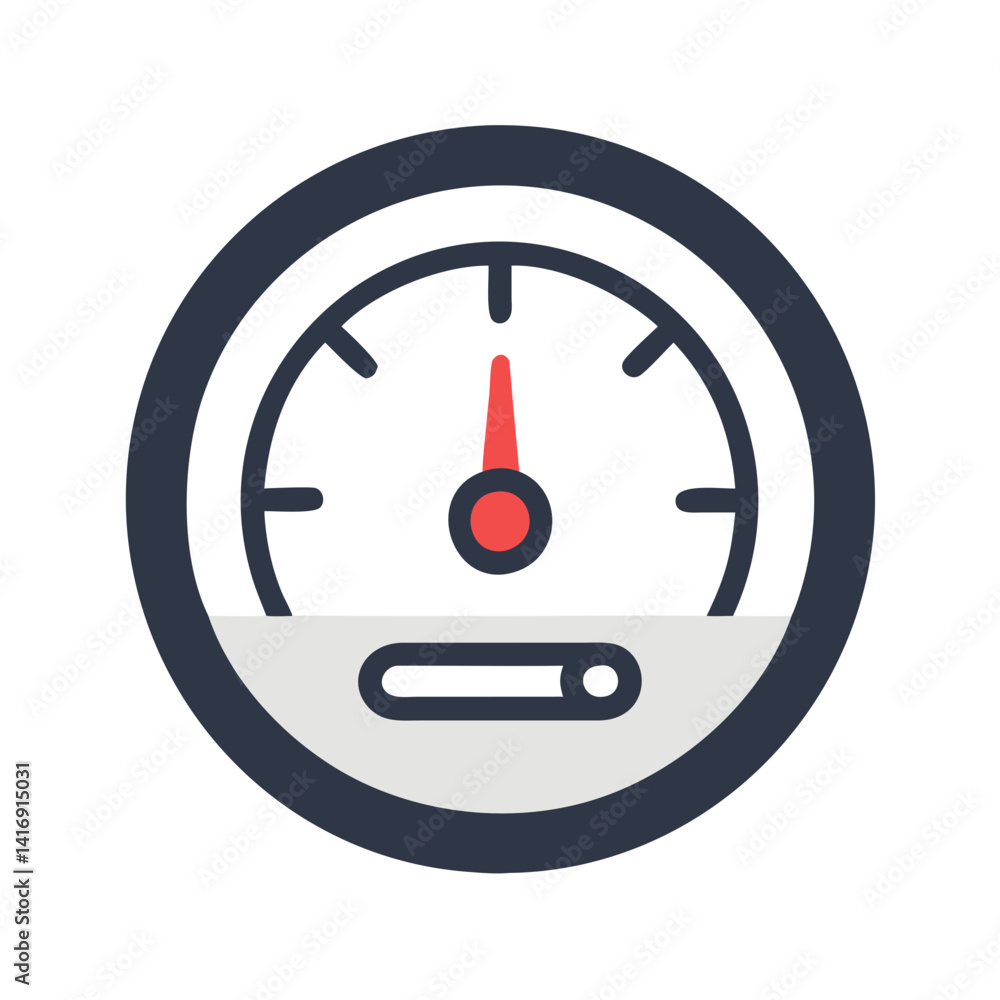 Poster speedometer icon displaying current velocity on black background