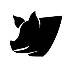 Pig Head Logo Silhouette Vector Illustration Vector