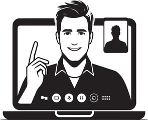Virtual office meeting vector