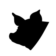 Pig Head Logo Silhouette Vector Illustration Vector