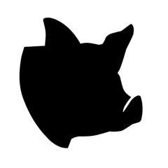 Pig Head Logo Silhouette Vector Illustration Vector