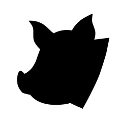 Pig Head Logo Silhouette Vector Illustration Vector