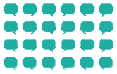 シンプルな角のある八角形 吹き出し セット