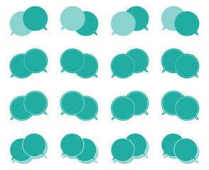 シンプルな重なる会話 吹き出し セット