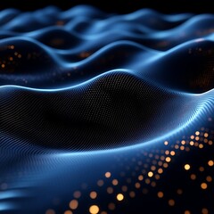 Dark abstract glowing waves high resolution wallpaper