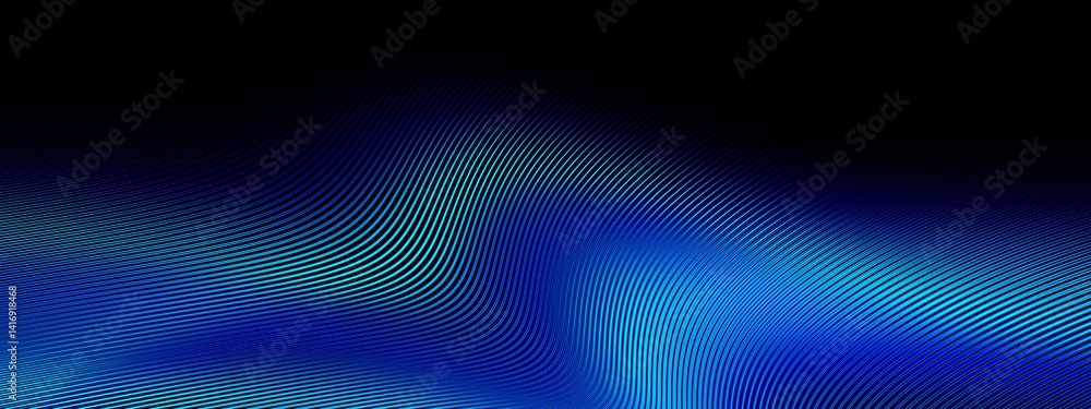 Poster abstract technology particles lines mesh on black background