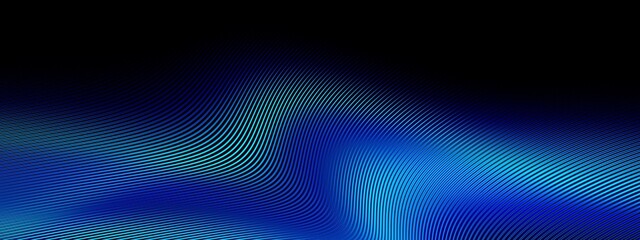 abstract technology particles lines mesh on black background