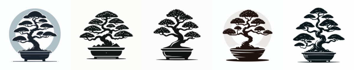 Vector of a bonsai silhouette.