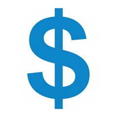 Obraz premium Blue dollar icon minimalistic style isolated on transparent background