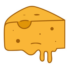 melting cheese food snack nature healthy flat color vector illustration template design