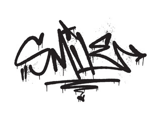 Isolated Black Graffiti Tag Reading 