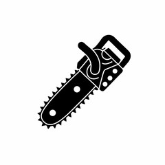 creative Silhouette chainsaw Icon Vector Illustration 