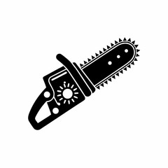 creative Silhouette chainsaw Icon Vector Illustration 