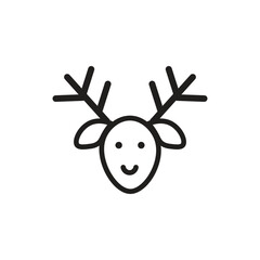 Cute Reindeer Icon Minimalist Line Art for Holiday Designs