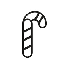 Christmas Candy Cane Icon Festive Line Art Illustration for Holiday Designs