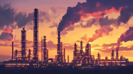 Obraz premium industrial oil and gas company view at refinery plant form industry harbour factory industry