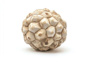 Fototapeta premium A textured, off-white sphere with a rough, bumpy surface