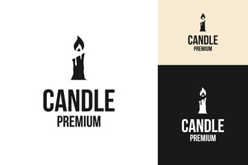 Candle logo design template vector illustration