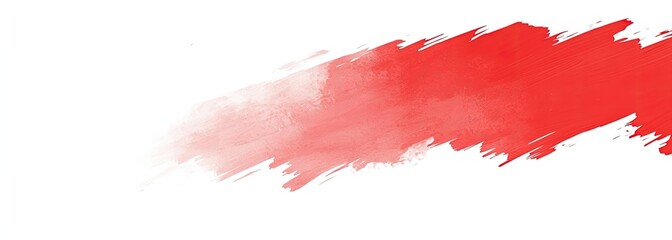 A red watercolor brush stroke fades into white, creating a soft, abstract design