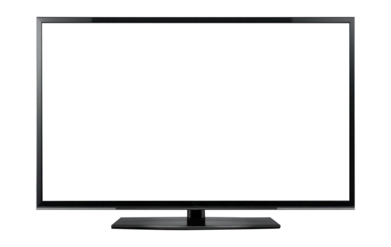 Modern Flat-Screen TV Isolated on Transparent Background – Smart LED Television PNG Cutout.
