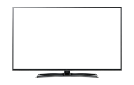 Modern Flat-Screen TV Isolated on Transparent Background – Smart LED Television PNG Cutout.