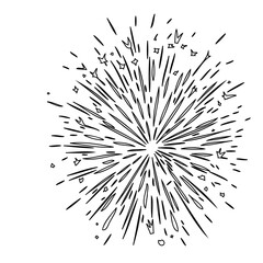 Fototapeta premium Hand Drawn Festive Firework Bursting Illustration