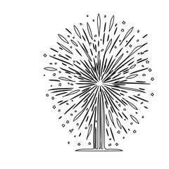 Obraz premium Abstract Fireworks Explosion Line Art Design