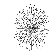 Obraz premium Bursting Starbeam Vector Graphic in Minimalist Style