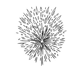 Obraz premium Minimalist Hand-Drawn Burst, Abstract Floral Design
