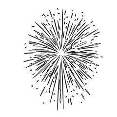 Obraz premium Monochrome Fireworks Explosion Celebration Design