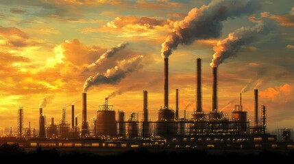 industrial oil and gas company view at refinery plant form industry harbour factory industry