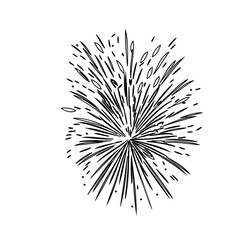 Fototapeta premium Drawn fireworks graphic design black and white