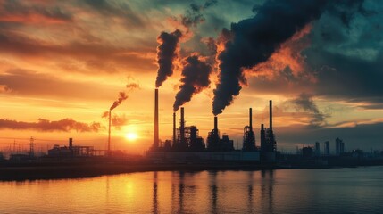 industrial oil and gas company view at refinery plant form industry harbour factory industry